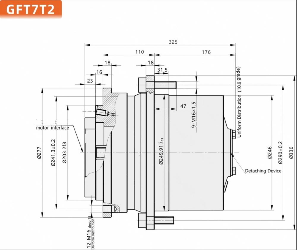 GFT-T Travel Drive Series Hydraulic Final Drive with Planetary Gearbox