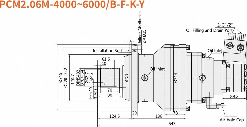 PCM Planetary Gearbox High Torque Hydraulic Gear Reducer 5